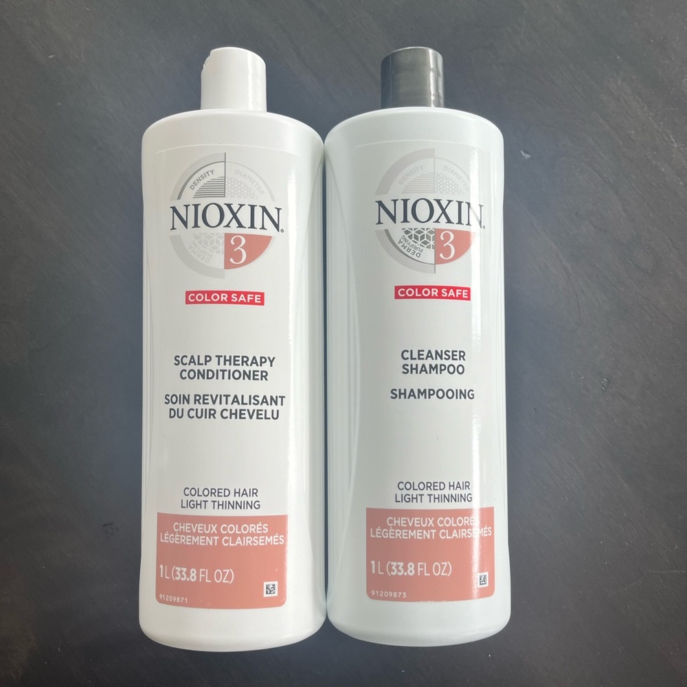 NEW Jumbo Nioxin System 3 Cleanser & Scalp Therapy Conditioner Set 33.8 fl oz ea